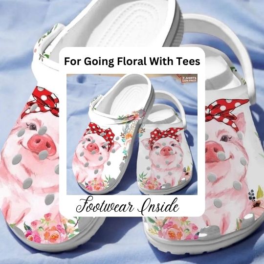 How To Wear Crocs: 30 Outfits Ideas 9 For Going Floral With Tees