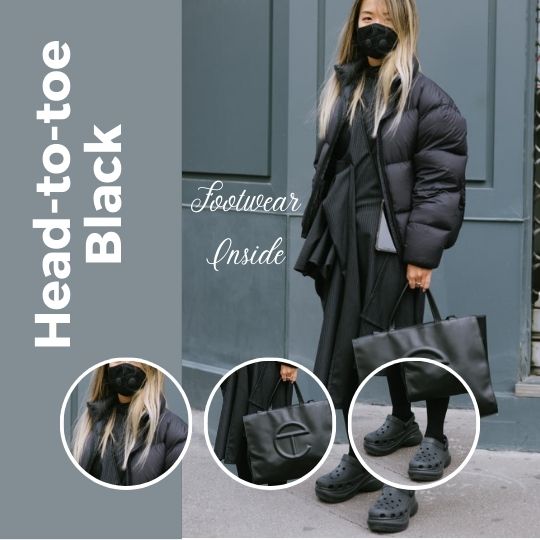 How To Wear Crocs: 30 Outfits Ideas 16 Head-to-toe Black