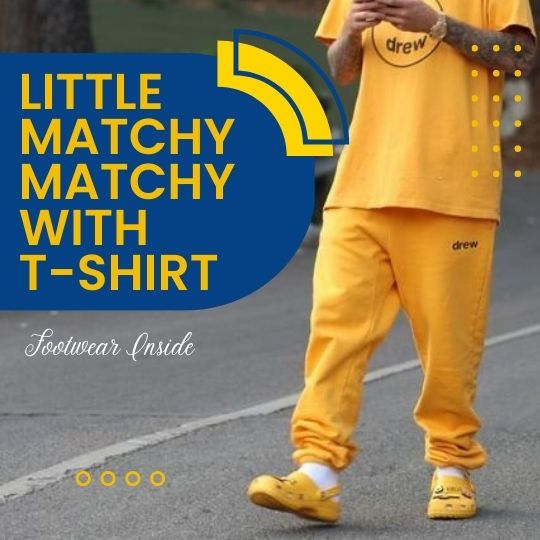 How To Wear Crocs: 30 Outfits Ideas 14 Little Matchy-Matchy With T-shirt