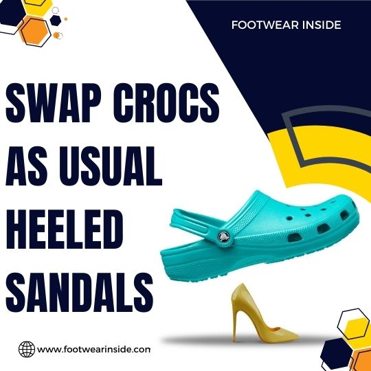 How To Wear Crocs: 30 Outfits Ideas 29 Swap Crocs As Usual Heeled Sandals