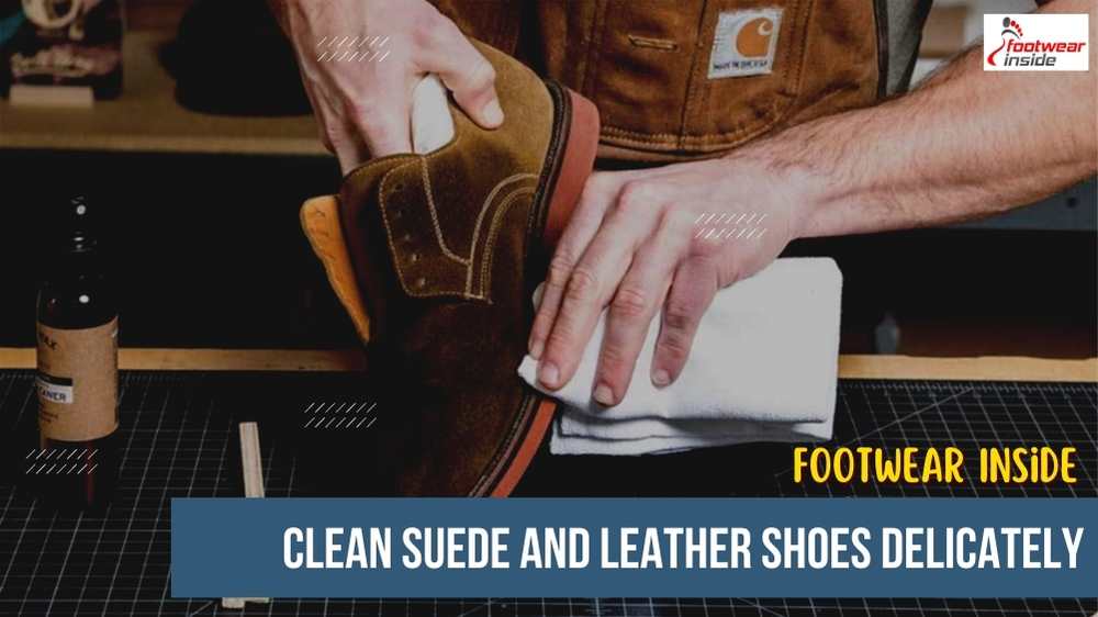 How to Clean Second-Hand Shoes! 2 Clean Suede and Leather Shoes Delicately-Washing or cleaning shoes with hand and a towel